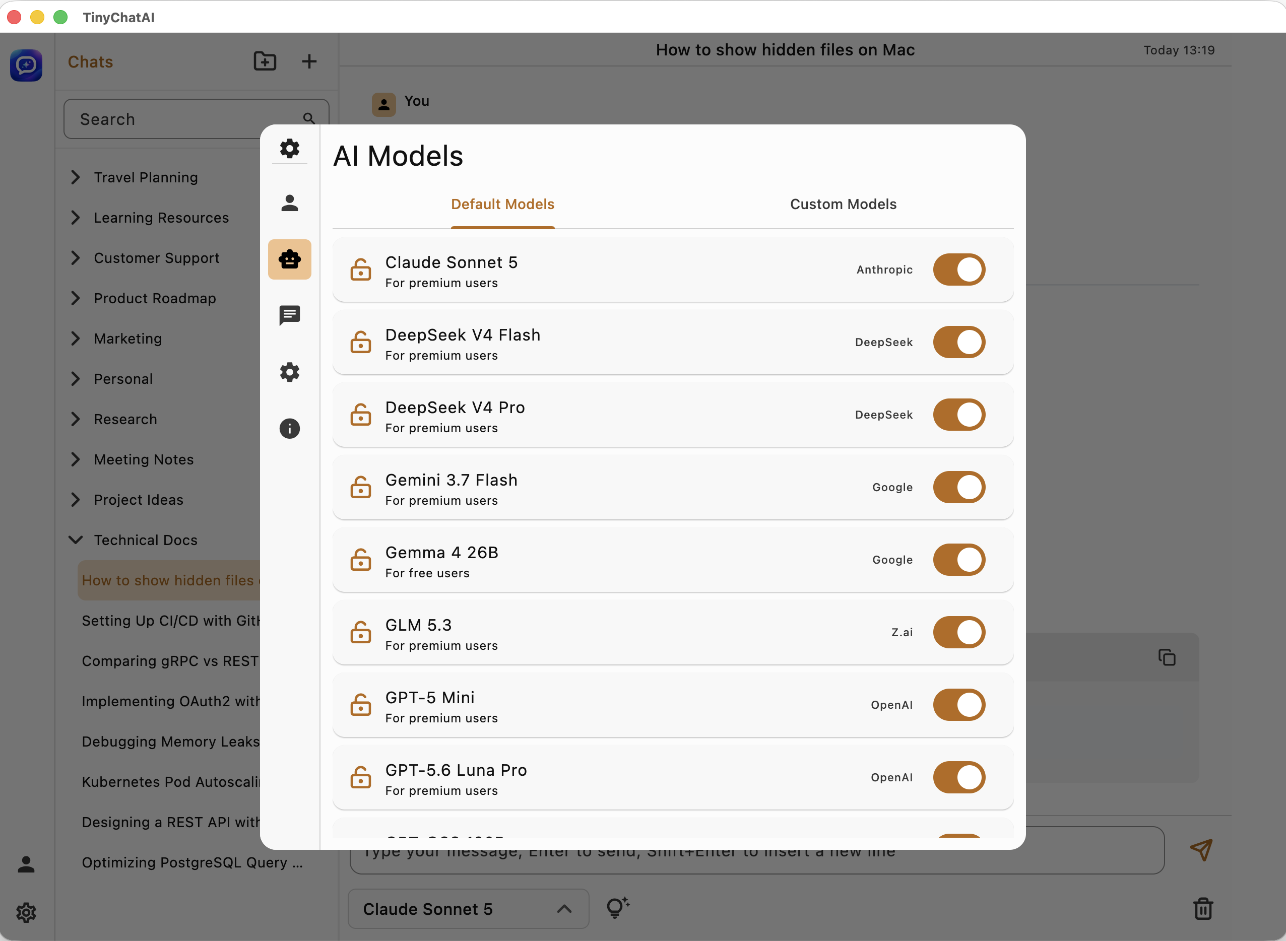 Product interface preview